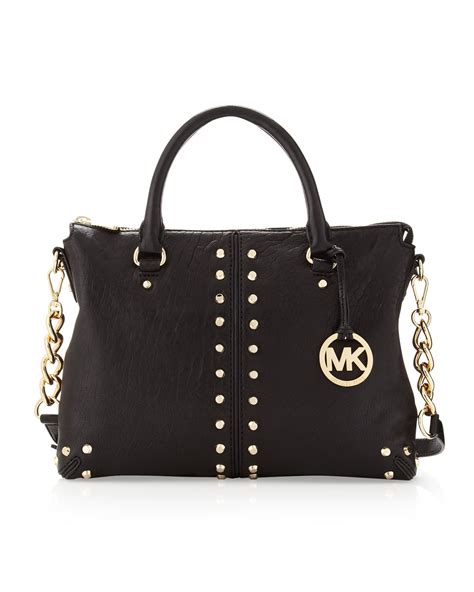 michael kors black handbags on sale|Michael Kors black studded bag.